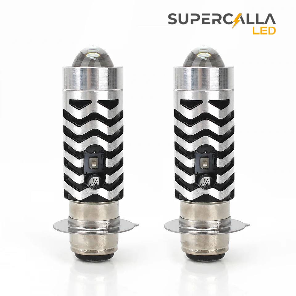 WAREHOUSE LED ไฟเลเซอร์รถจักรยานยนต์ D2 H6 P15D AC DC 12-80V BEBEK MATIC 2 สีไฟ LED ไฟหน้า