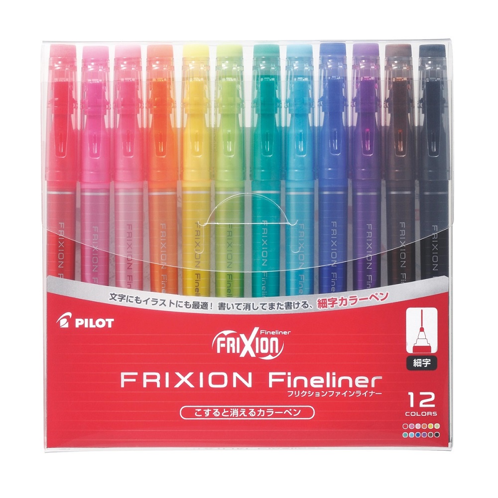 PILOT ปากกาตัดเส้นลบได้ รุ่น FRIXION FINELINER FRIXION คละสี (12 สี/เเพ็ค)