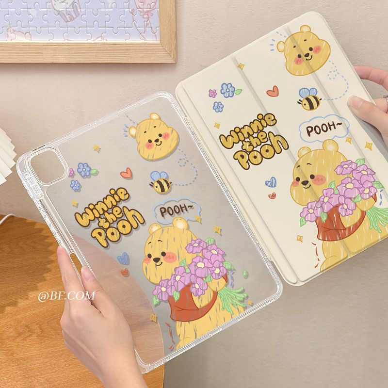 iPad Air 4 เคสซิลิโคน ลายการ์ตูนหมี Winnie สําหรับ iPad รูปที่ 3