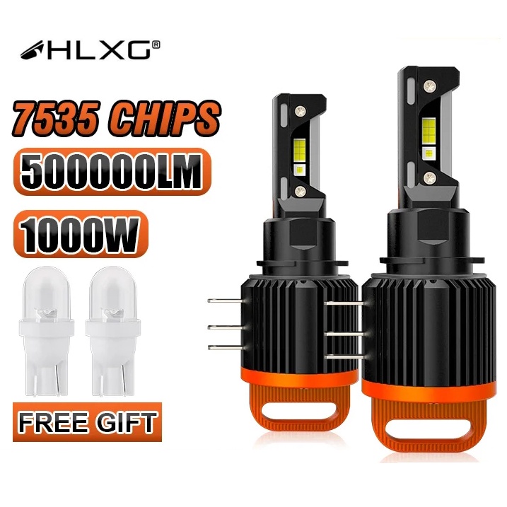 หลอดไฟแคนบัส H15 LED สําหรับรถยนต์ 500000Lm หลอดไฟหน้ารถยนต์ 1000W สําหรับ Mazda BMW Mercedes Audi Golf 6 7