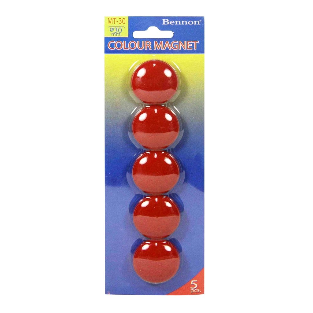เม็ดแม่เหล็กกลม BENNON MT-30 ขนาด 30 มม. ( จำนวน 1 แผง)