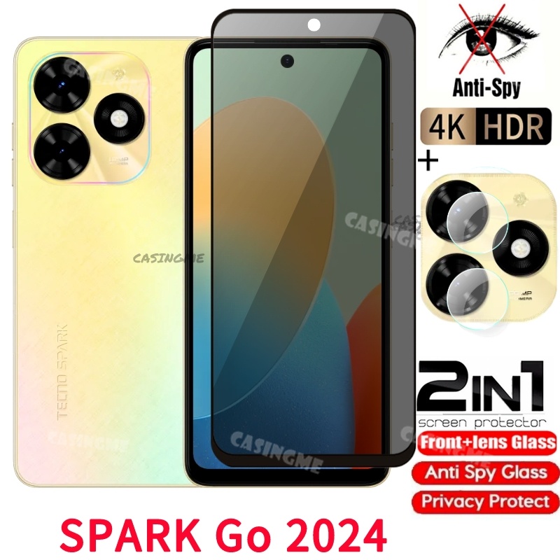 Tecno Spark Go 2024 ฟิล์มกระจกนิรภัยกันรอยหน้าจอ ป้องกันการแอบมอง เพื่อความเป็นส่วนตัว สําหรับ Tecno