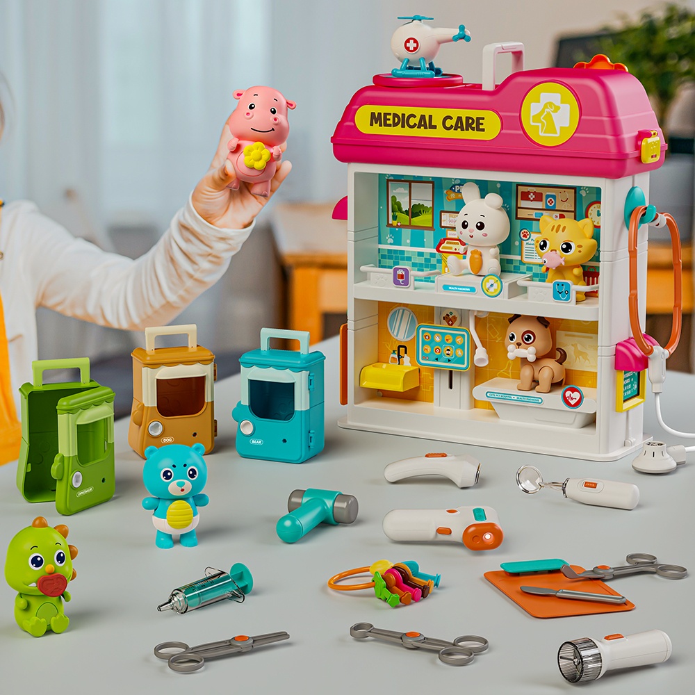 ของเล่นบทบาทสมมติ โรงพยาบาล บ้านตุ๊กตา ของขวัญวันเกิด สําหรับหมอ เด็กผู้หญิง อายุ 3-9 ปี