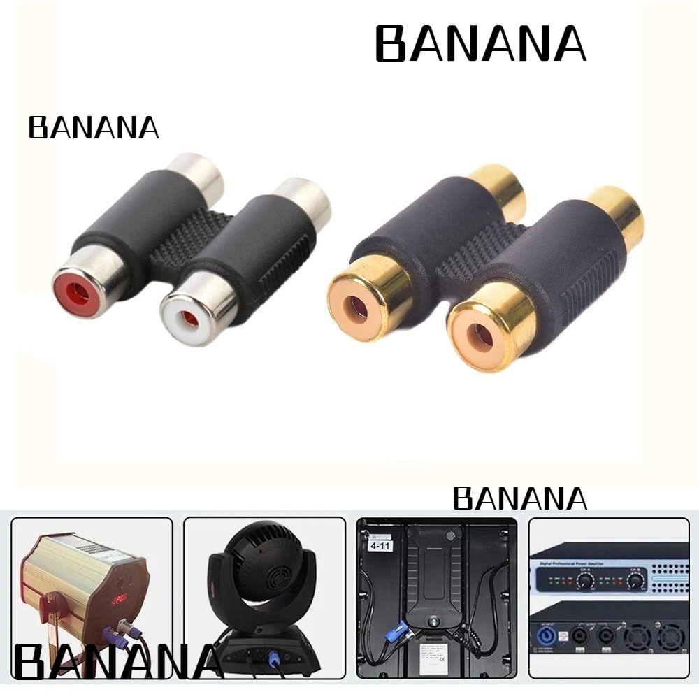 Banana1 ปลั๊กแจ็ค RCA ตัวเมีย เป็นตัวเมีย ตัวเชื่อมต่อตัวเมีย 2 หัว RCA ตรง ต่อขยายเสียงวิดีโอ RCA Phono Twin Coupler