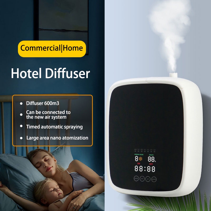 เครื่องกระจายกลิ่นหอมอโรมา แบบติดผนัง ภายในพัดลม ขนาดใหญ่ 500 มล. สําหรับบ้าน โรงแรม ล็อบบี้