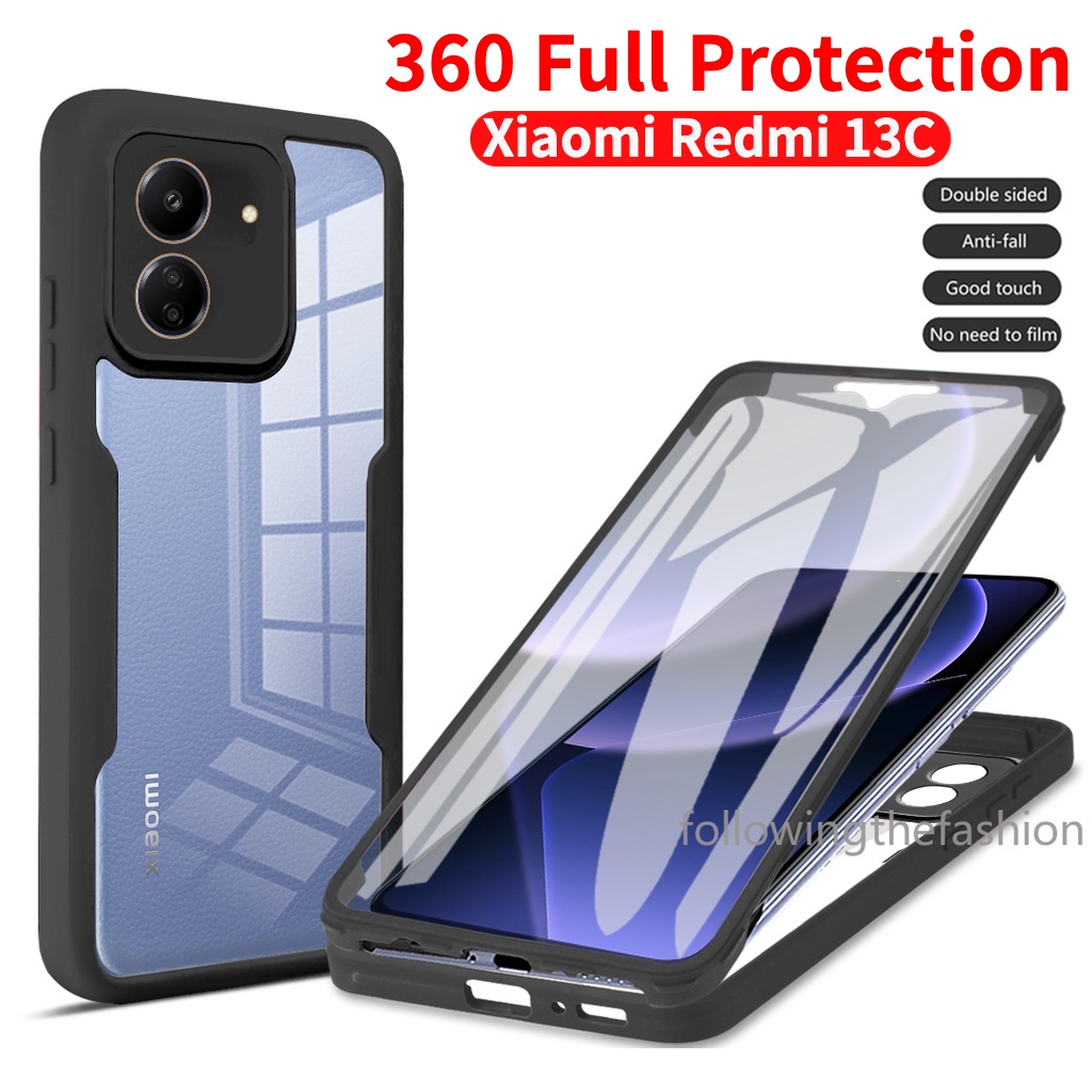สําหรับ Xiaomi Redmi 13C 4G 5G 13 C 13C 4G 13C 5G 2023 เคสโทรศัพท์ 360° อะคริลิคสองด้านป้องกันเต็มรูปแบบพร้อมการป้องกันเลนส์กล้องฝาครอบกันกระแทก