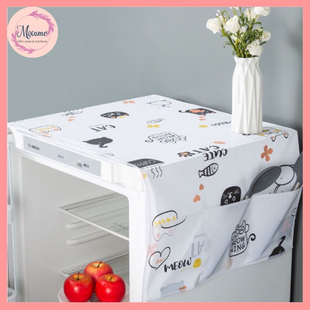 --MXM--ผ้าคลุมตู้เย็น สี่เหรี่ยมผืนผ้า พลาสติกคลุม กันน้ำกันฝุ่น (ขนาด 126 x 52 cm) #Q-0004