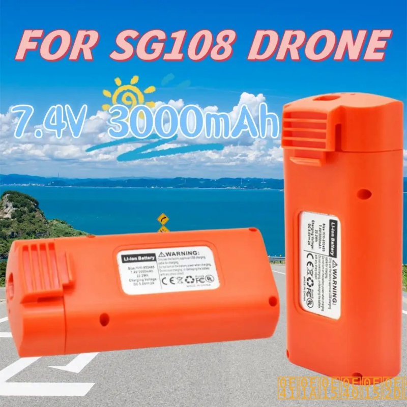 !# @ 2023สีส้ม SG108 SG-108 GPS 4พัน brushless RC จมูกแบตเตอรี่อะไหล่7.4โวลต์3000มิลลิแอมป์ชั่วโมงแบ