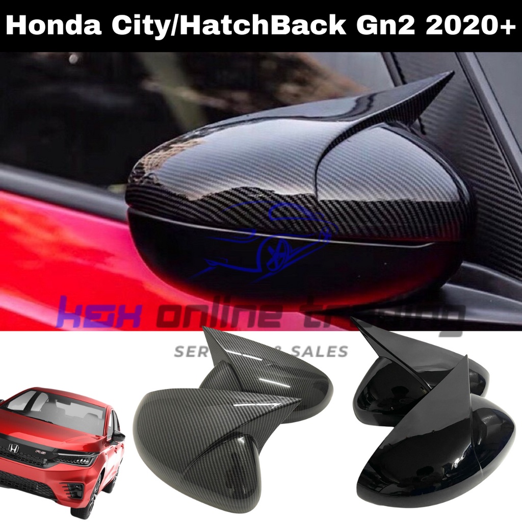 ฝาครอบกระจกมองข้าง คาร์บอนไฟเบอร์ สีดําเงา สําหรับ Honda City Gn2 2020-2024 M4