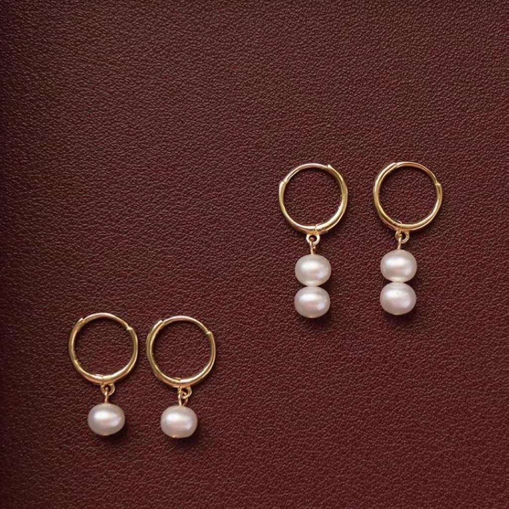 ใหม่ Simple All-Match ต่างหูธรรมชาติต่างหูมุกขนาดเล็กต่างหูผู้หญิงสไตล์เกาหลี Classy ต่างหู