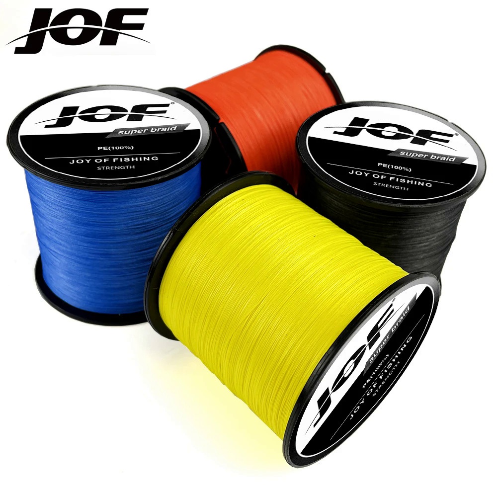 Jof สายเบ็ดตกปลา PE ถัก 100% 8 เส้น 1000 เมตร แข็งแรงมาก สําหรับตกปลาน้ําเค็ม