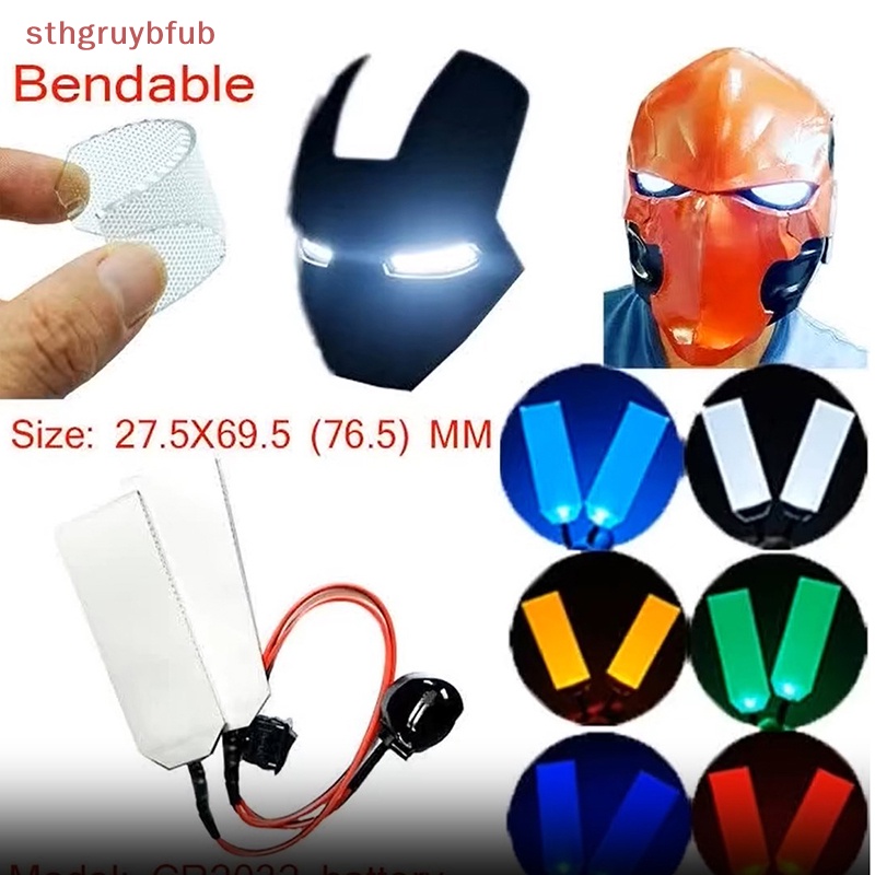 Sthb ชุดไฟ LED งอได้ ยืดหยุ่น อุปกรณ์เสริม สําหรับคอสเพลย์ หมวกกันน็อค CR2032