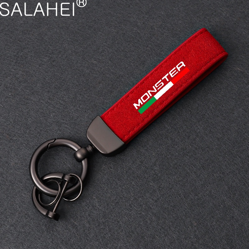 สําหรับ Ducati Monster S2R / S4R S4RS Monster 796 /1100 พวงกุญแจรถจักรยานยนต์ผู้ถือพวงกุญแจ Suede Bi