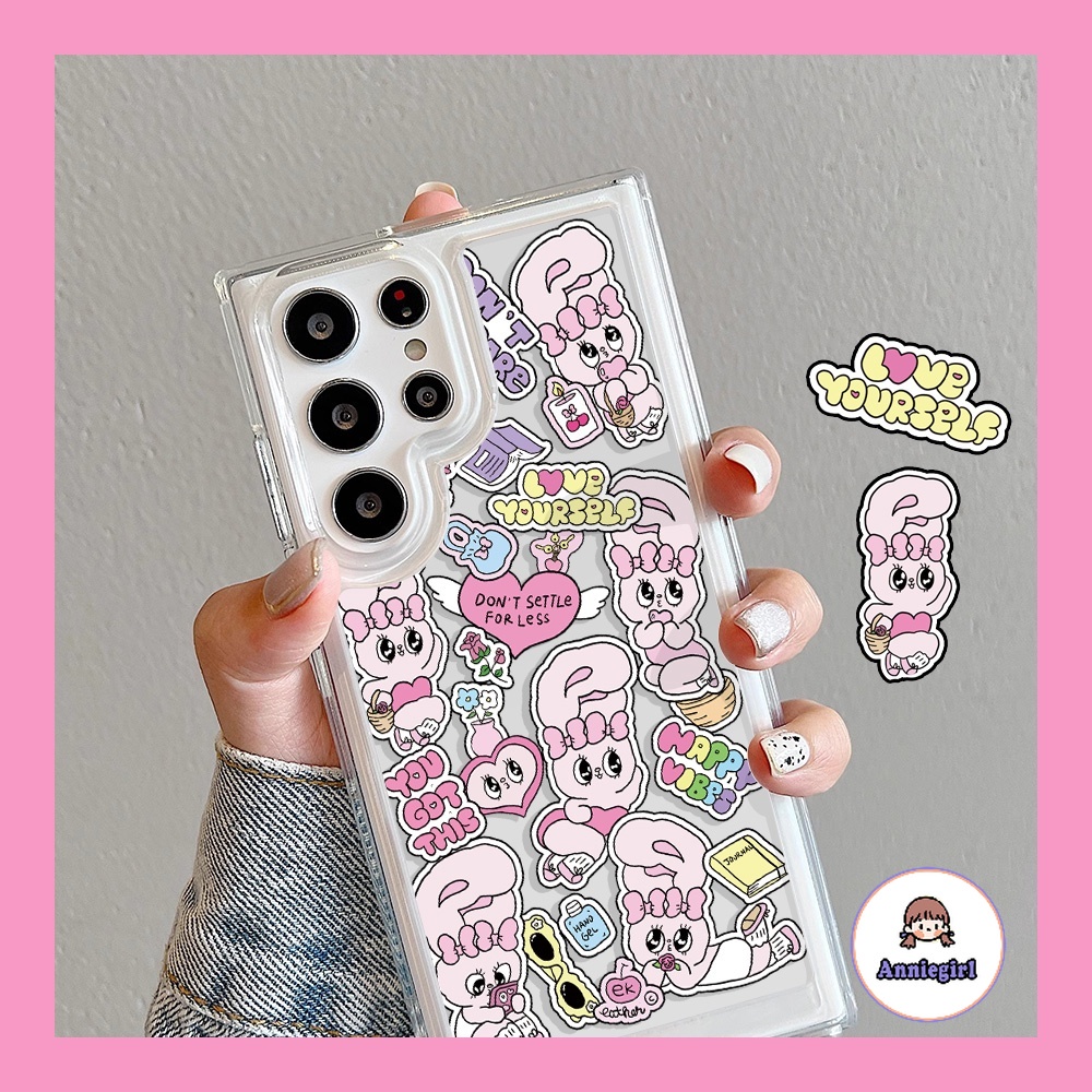 เคสโทรศัพท์มือถือแบบใส กันกระแทก ลายกระต่ายน่ารัก สําหรับ SAMSUNG S24 Ultra S21 S22 S23 Plus S23 Ultra A12 M12 A13 S21 FE A54 A53-5G A50 A50s A30s