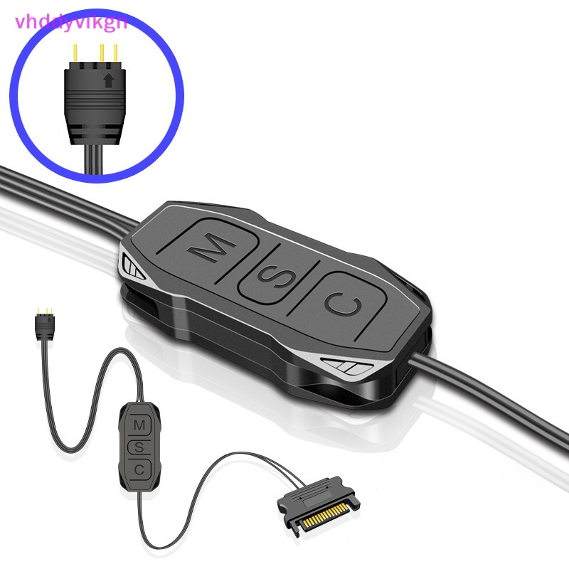 Vhdd ARGB ฮับควบคุมพาวเวอร์ซัพพลาย 5V 3PIN เป็น SATA RGB 3PIN สําหรับคอมพิวเตอร์ Cpu