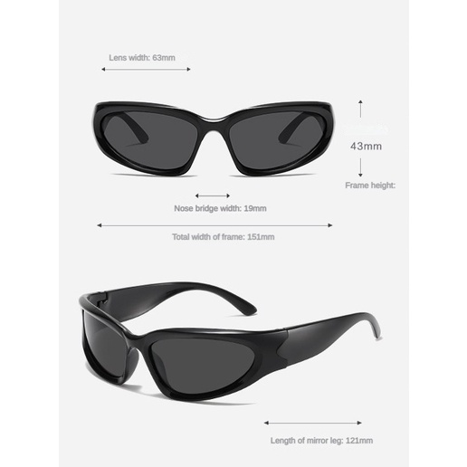 Y2k แว่นตากันแดด ทรงสี่เหลี่ยมผืนผ้า สไตล์ฮิปฮอป พังก์ สตรีท สําหรับผู้ชาย และผู้หญิง - รูปที่ 3