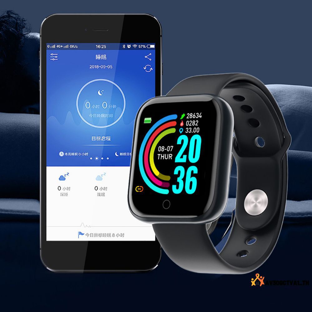 IOS8.0 สมาร์ทวอทช์ Smart Watch Y68 นาฬิกาสมาร์ทสมาร์ทสมาร์ทสัมผัสได้เต็มจอ IP67 วัดชีพจร นับก้าว