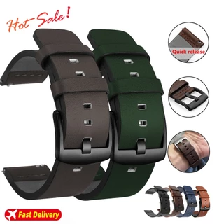 สายนาฬิกาข้อมือหนัง แบบปลดเร็ว 20/22 มม. 18 24 มม. สําหรับ Samsung Galaxy watch 3 Active2 40 44 มม. huawei watch gt 2