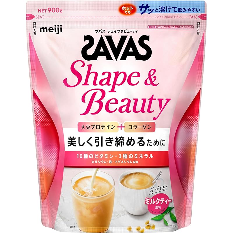 【ส่งตรงจากญี่ปุ่น】Savas Shape &amp; Beauty Milk Tea Flavour 900g โดย Meiji
