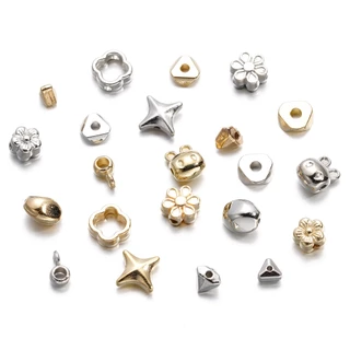 St.kunkka 50 ชิ้นเงินทอง CCB ลูกปัดกระต่ายหัวดอกไม้ลูกปัด Spacer จี้ลูกปัดสําหรับ DIY สร้อยข้อมือสร้อยคอ