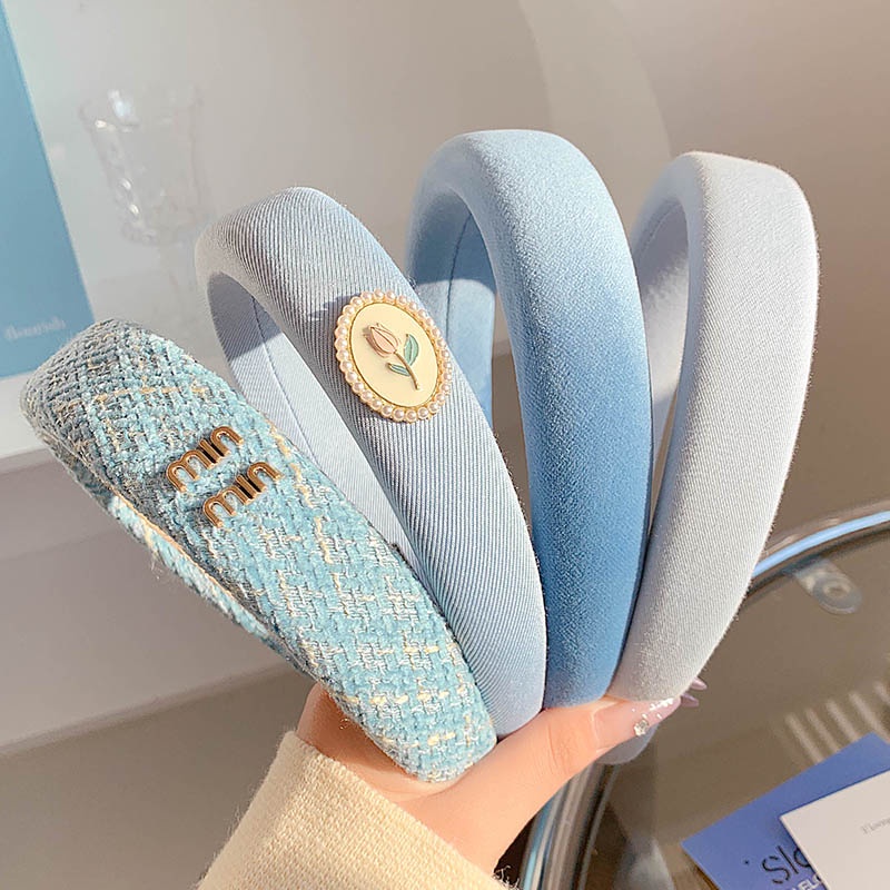 ที่คาดผมสีน้ําเงินฤดูใบไม้ผลิแฟชั่นสุภาพสตรีที่คาดผมปีกกว้างระดับไฮเอนด์ 2025 ที่คาดผมล้างหน้าสาวสไตล์ใหม่ - รูปที่ 7