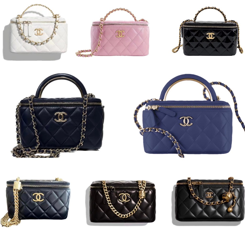 Chanel/กระเป๋าโซ่/กล่อง/กระเป๋าสะพาย/ของแท้ 100%