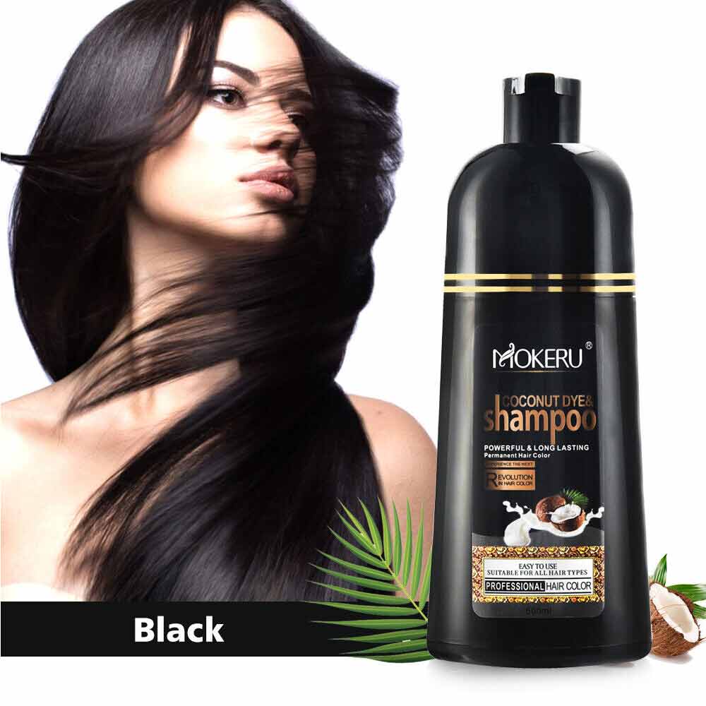 500ml Instant Hair Dye Colour Shampoo Fast Hair Dye BLACK Permanent