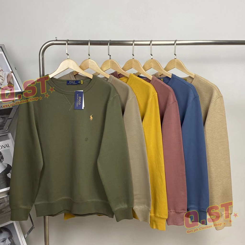 R RL Classic POLO Pony เสื้อสเวตเตอร์คอกลมปักลาย Casual All-Match Unisex สไตล์เดียวกัน