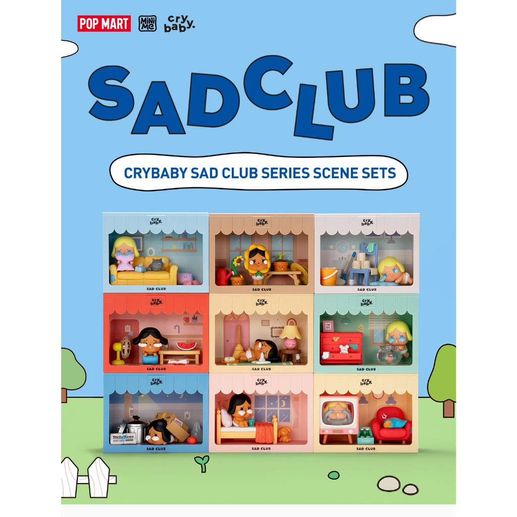 (พร้อมส่งจากไทย) POP MART CRYBABY Sad Club Series Scene Sets เช็คการ์ด ไม่แกะตัว ของใหม่
