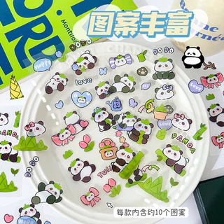 สติกเกอร์ ลายแพนด้าน่ารัก กันน้ํา สําหรับตกแต่งขวด DIY