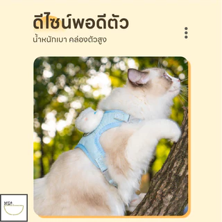 FurryCuddle พร้อมส่ง สายจูงสัตว์เลี้ยง รัดอกแมว สายจูงรัดอกสุนัข ดีไซน์น่ารัก สายปรับระดับได้ นุ่มสบาย ไม่อึดอัด PU86