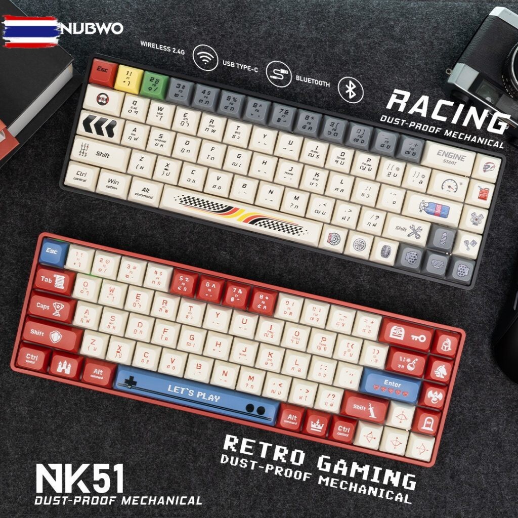 คีย์อร์ดเกมมิ่ง NUBWO NK-50 & NK-51 Mechanical Keyboard 65% มีให้เลือก 2 Switch Blue / Red NK51