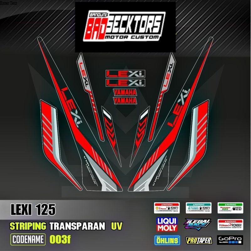 Merah Decal สติกเกอร์ Striping Variations โปร่งใส Uv Lexi 125 2018-2023 Yamaha Lexi 125 เก่า Lexi 12