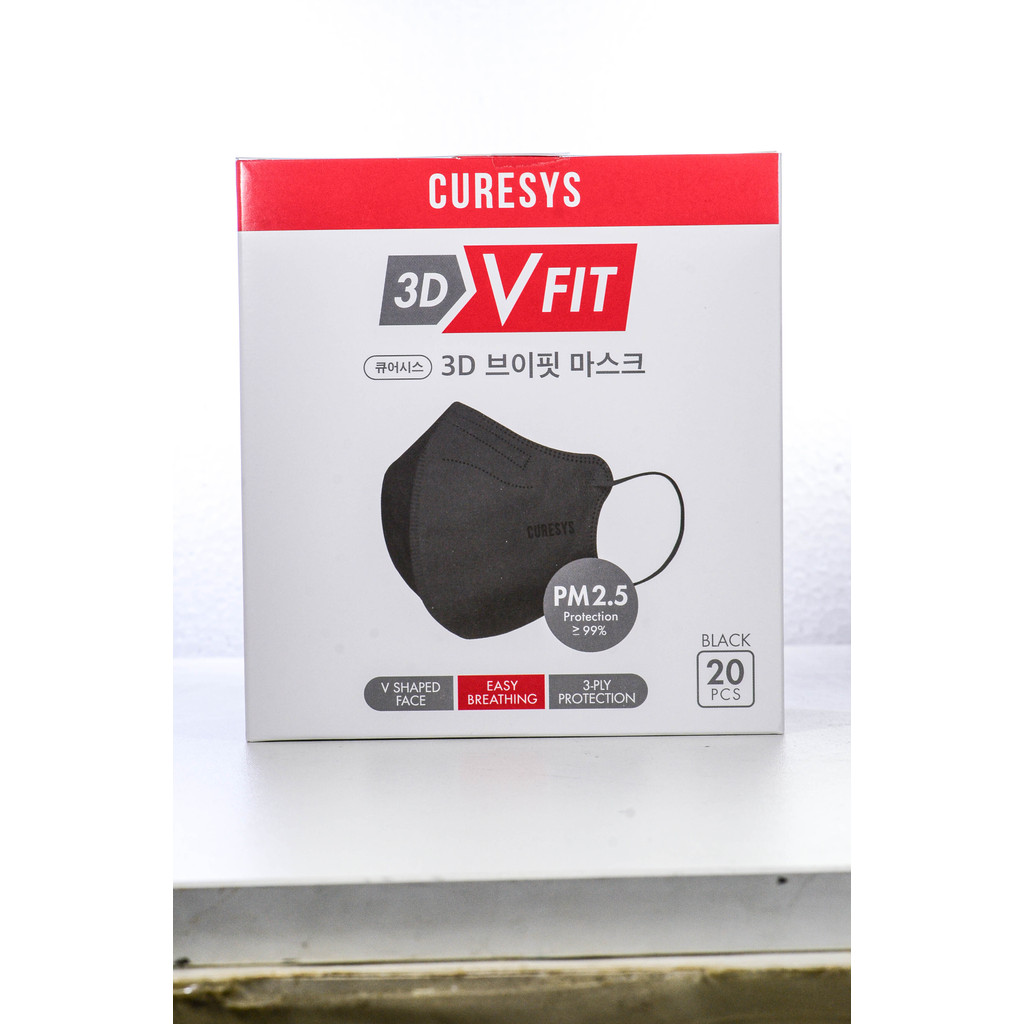 Curesys 3D v fit mask 20 ชิ้นมี ทั้งหมด 2 สี สีขาว -  สีดำ