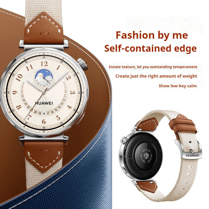 สายนาฬิกา Huawei ของแท้ 18 มม. GT4 GT5 41 มม.GT5 Pro 42 มม.สายถักไนลอน, เหมาะสําหรับแฟชั่น Huawei Watch สายถัก