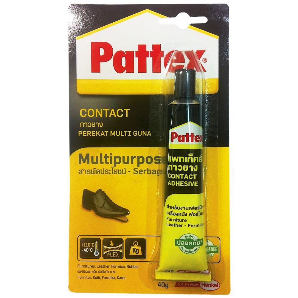 PATTEX PT-CA-40Y 40G YE RUBBER GLUE กาวยาง PATTEX PT-CA-40Y YE 40 กรัม กาวยาง กาว เครื่องมือช่างและฮ