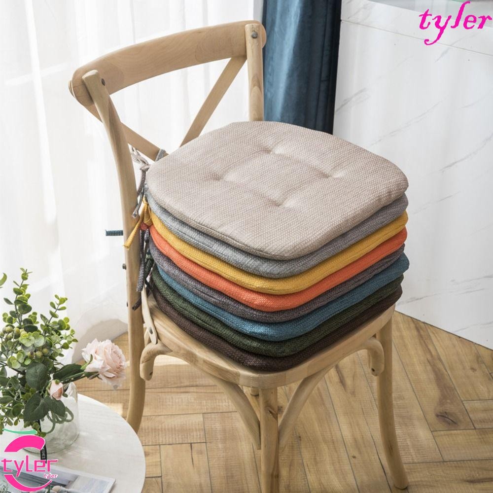 Tyler เบาะรองนั่งห้องเรียน Warm สีทึบผ้าฝ้าย-ramie Butt แผ่นเก้าอี้สํานักงานผ่อนคลาย