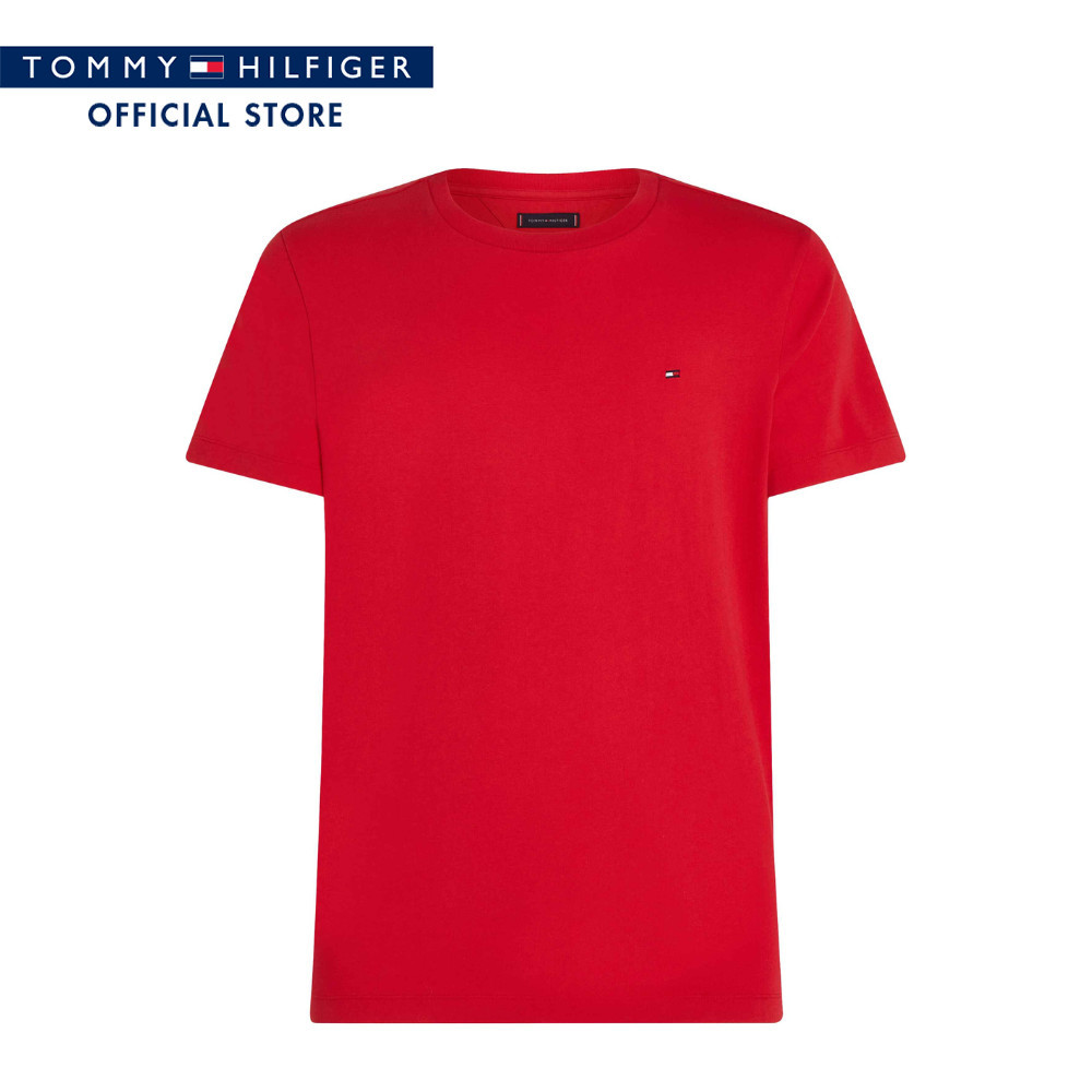 Tommy Hilfiger เสื้อยืด ผู้ชาย รุ่น MW0MW37267 XLG - สีแดง ทรง Regular Fit