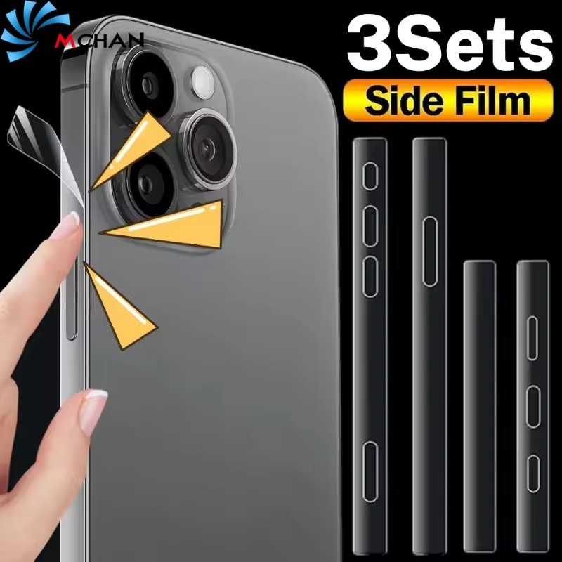 เข้ากันได้ สําหรับ ไอโฟน 16 บวก มือโปร สูงสุด - 1-3 ชุดฟิล์มไฮโดรเจลด้านข้าง - ความละเอียดสูง ใส, คลุมทั้งหมด, ป้องกันรอยขีดข่วน-ขอบกรอบป้องกัน-บางเฉียบโทรศัพท์ขอบสติก