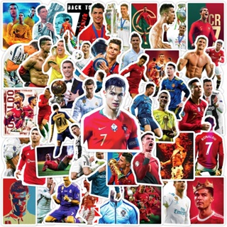 Z&amp;m❀ สติกเกอร์ฟุตบอล C Luo ❀ สติกเกอร์ Cristiano Ronaldo กันน้ํา สําหรับตกแต่งของเล่น 50 ชิ้น ต่อชุด