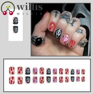 Willis เล็บปลอม เล็บนักบัลเล่ต์|เล็บปลอม แบบสั้น ถอดออกได้ ลายการ์ตูน แบบมืออาชีพ สําหรับผู้หญิง