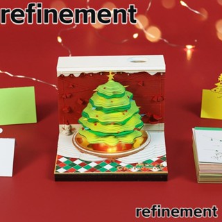 Refinement กระดาษโน๊ตแกะสลัก ลายต้นคริสต์มาส