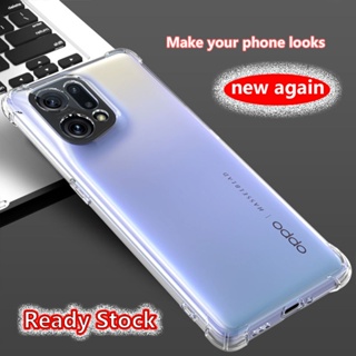 เคสโทรศัพท์มือถือ ยางนิ่ม แบบใส กันกระแทก 4 มุม สําหรับ Oppo Find X5 Pro CPH2307 CPH2305