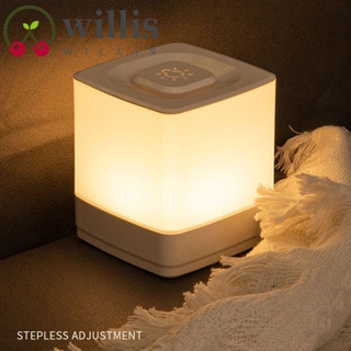 Willis โคมไฟกลางคืน LED หรี่แสงได้ ชาร์จ USB 3 สี ถนอมสายตา