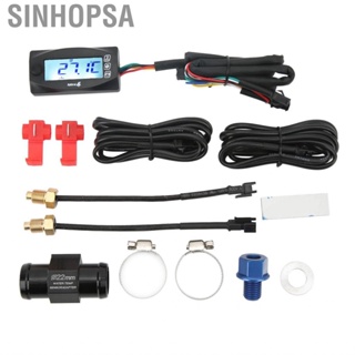 Sinhopsa Water Temperature Gauge   Time Oil Temp LCD Screen with 22mm Adapter for Motorcycle