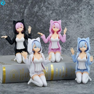 Isita โมเดลฟิกเกอร์ อนิเมะ Rem Action Figurine Kneeling Rem Ram ขนาดเล็ก ของเล่นสําหรับเด็ก