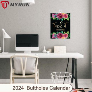 Myron ปฏิทินแขวนผนัง พร้อมกระดาษคอยล์ 2024 ของขวัญปีใหม่ สําหรับผู้หญิง