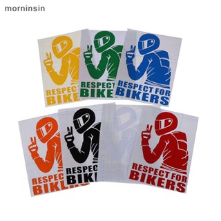 Morn RESPECT FOR BIKERS สติกเกอร์ตกแต่งรถยนต์ จักรยาน แบบลอกออกได้ EN