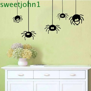 Sweetjohn สติกเกอร์วอลเปเปอร์ ลายแมงมุม กันน้ํา DIY สําหรับติดตกแต่งหน้าต่าง ปาร์ตี้