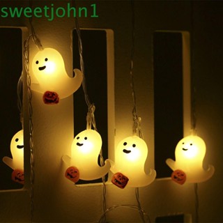 Sweetjohn สายไฟ Led รูปหัวกะโหลกผี ฟักทอง ค้างคาว สําหรับตกแต่งบ้าน ปาร์ตี้ฮาโลวีน